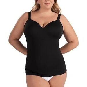 Shapermint Essentials Sweetheart Built-In Bra Shaper Cami Black Large 10-12 NWT